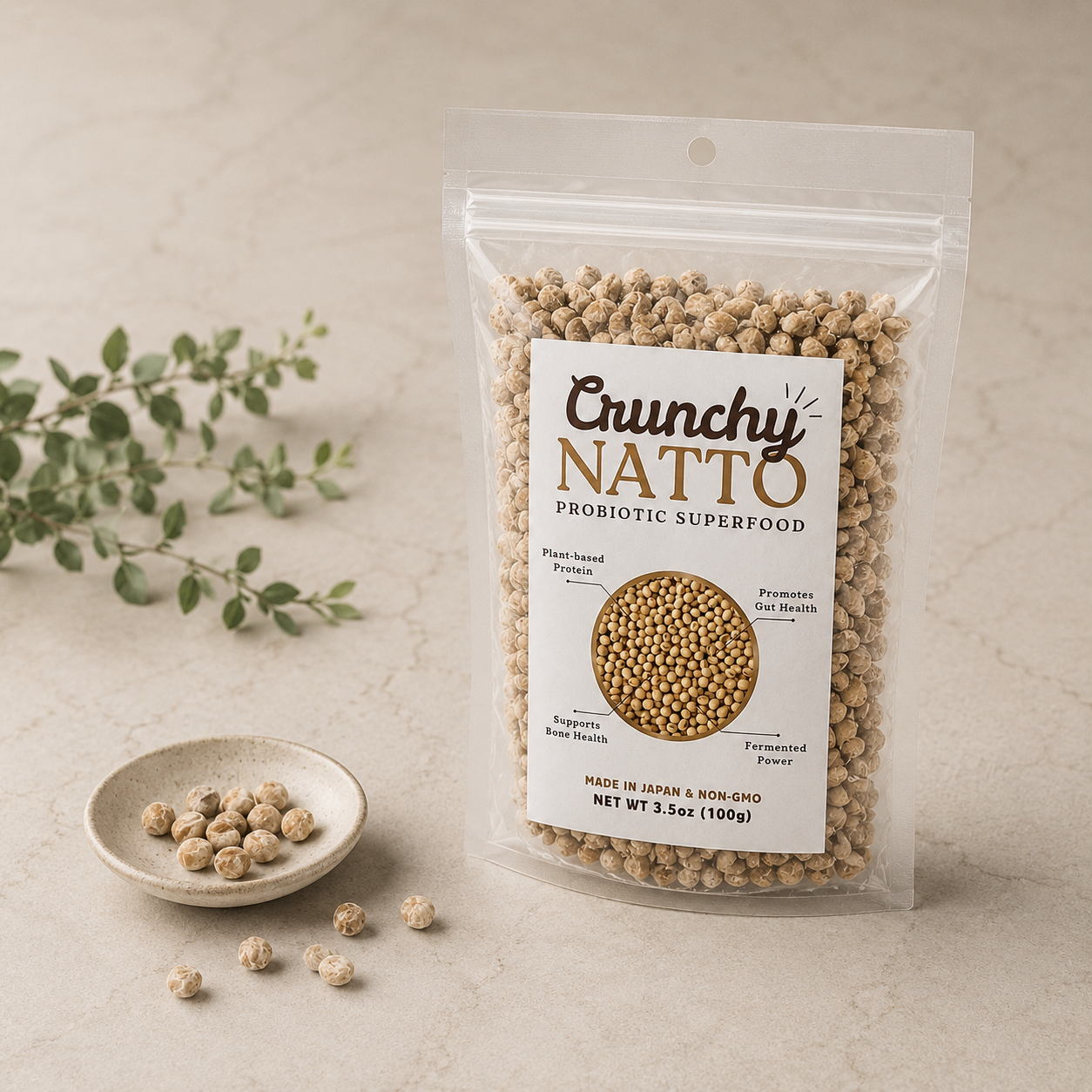 Crunchy Natto pouch — Probiotic Superfood, 3.5oz